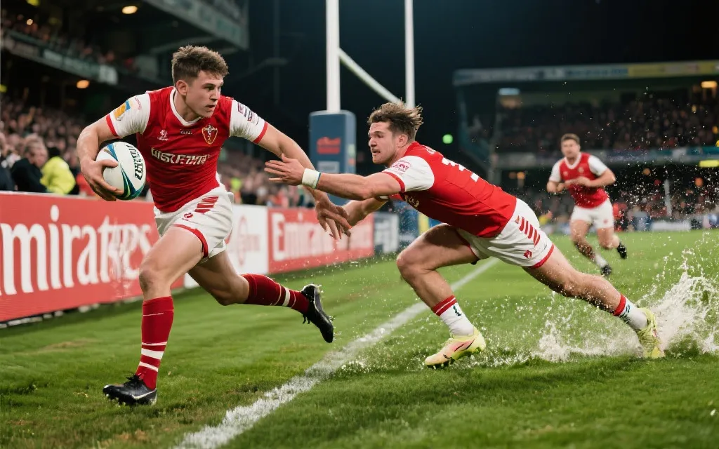 球员在比赛中进行高位压迫与快速转换的瞬间